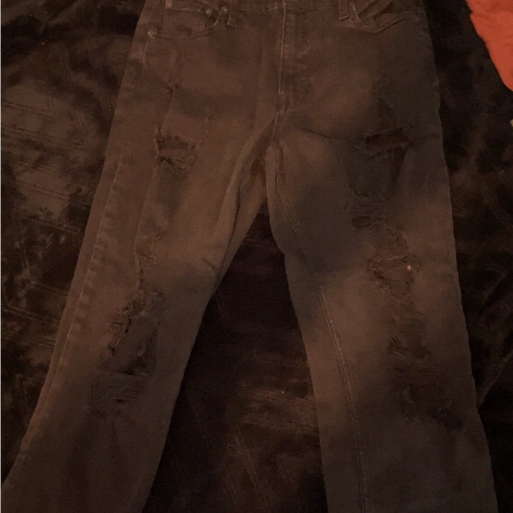 Men's Distressed Black Jeans
